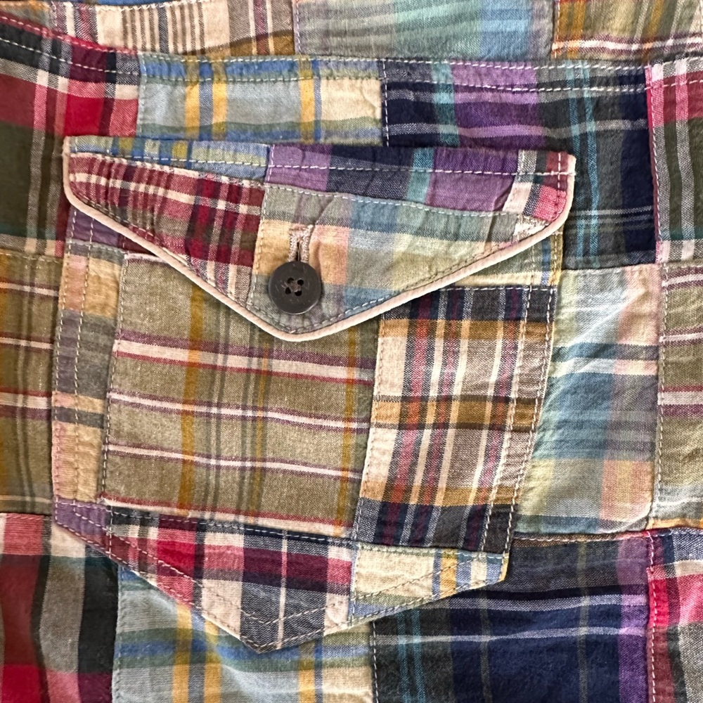 Tommy Hilfiger Patchwork Plaid Mini Skirt Size 10 Cotton Preppy Madras 2007 - Picture 7 of 11
